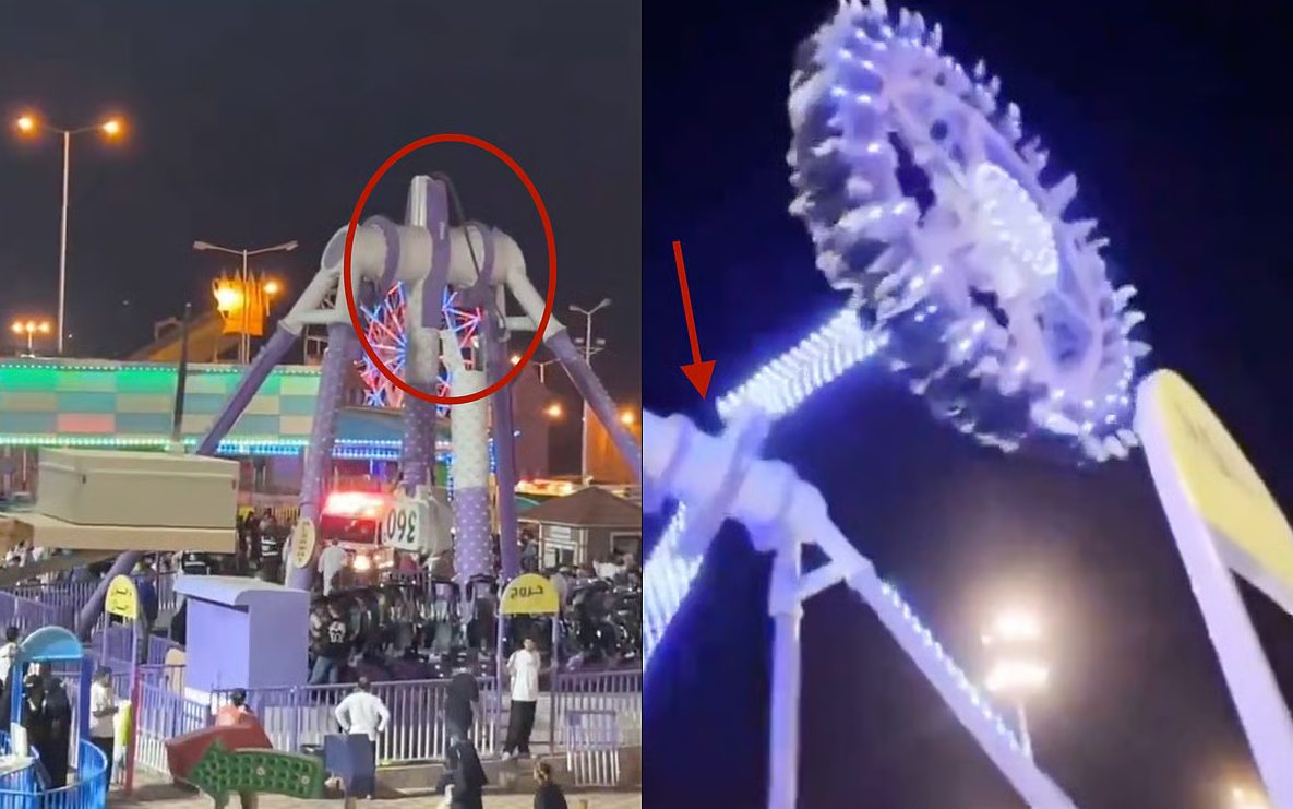 VIDEO: aterradora falla en atracción mecánica dejó múltiples heridos en Arabia Saudita