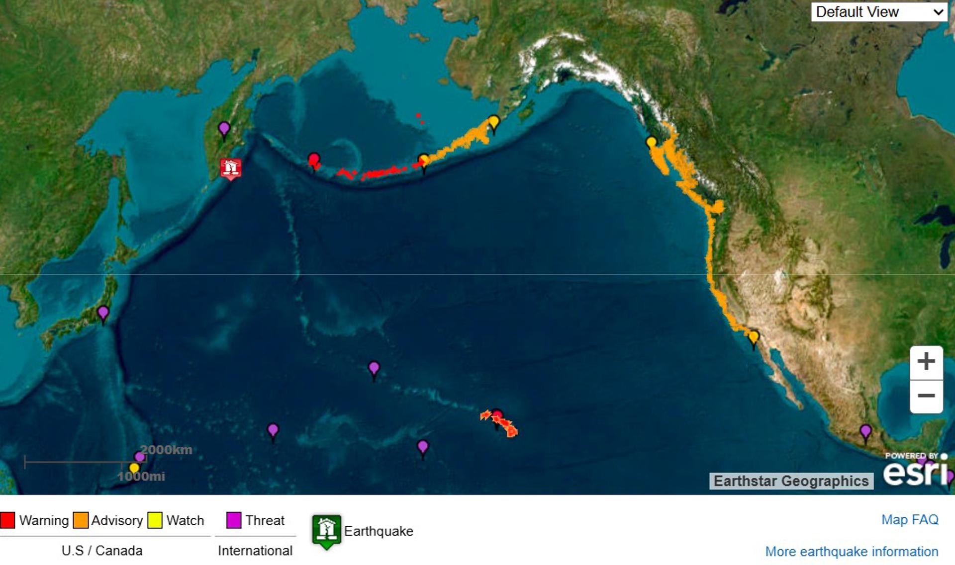Tsunami alcanza la costa de California mientras se desactiva la alerta en Hawái