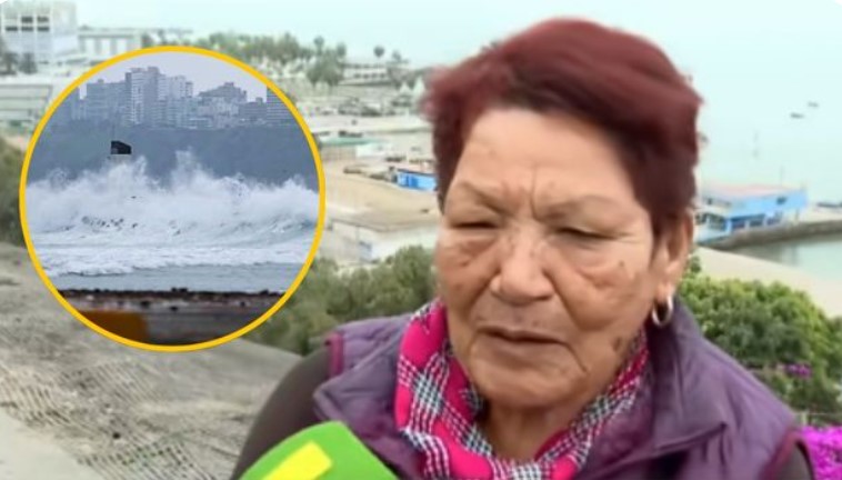 En plena alerta de tsunami en Perú, abuela llevó a su nieto al malecón “para ver las olas” (Video Viral)