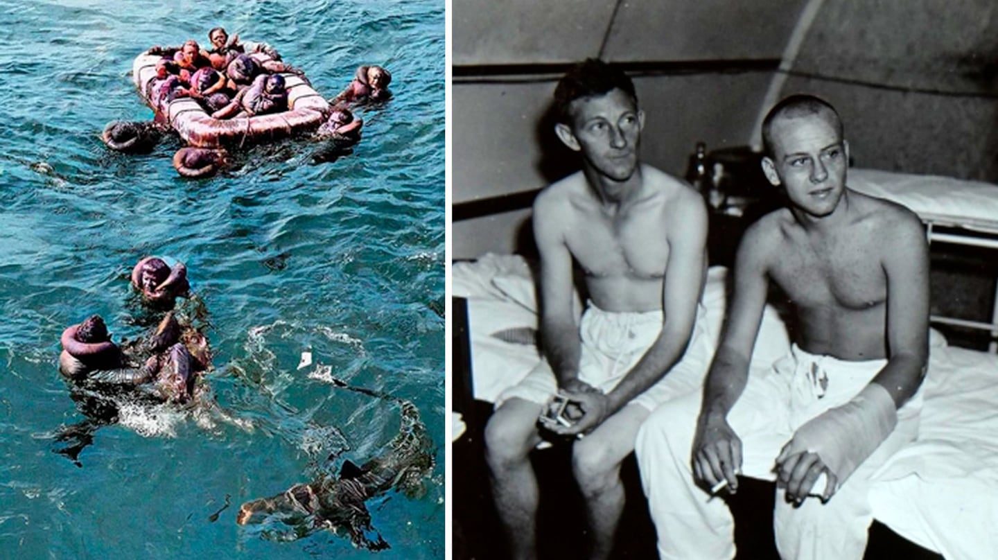 Luchaban con tiburones esperando el rescate: el infierno de los náufragos del USS Indianápolis