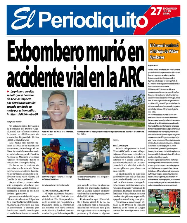 Portadas de este domingo 27 de julio de 2025