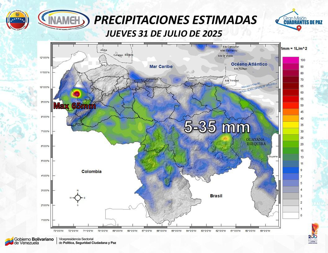El clima se pone intenso este #31Jul: lluvias y truenos azotarán varias regiones de Venezuela