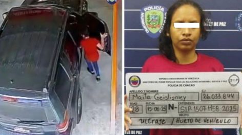 Capturan a una mujer por robar una camioneta en plena vía pública en Chacao