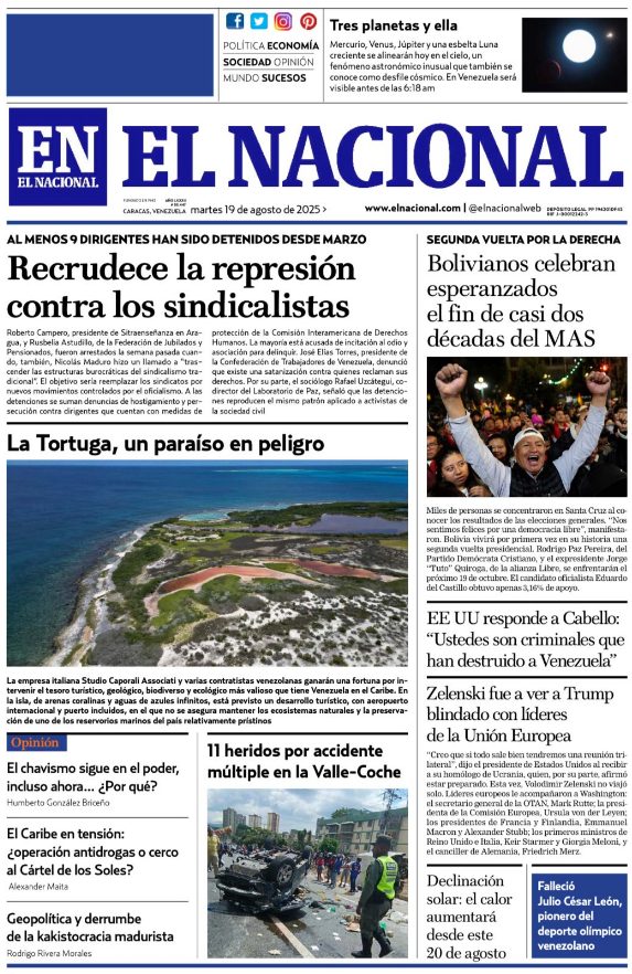 Portadas de este martes 19 de agosto de 2025