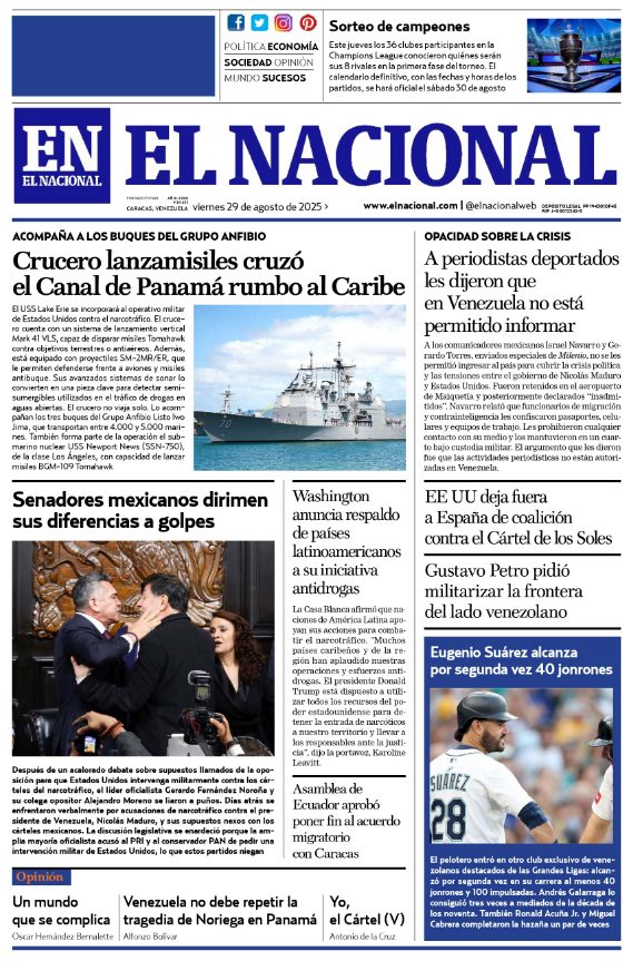 Portadas de este viernes 29 de agosto de 2025