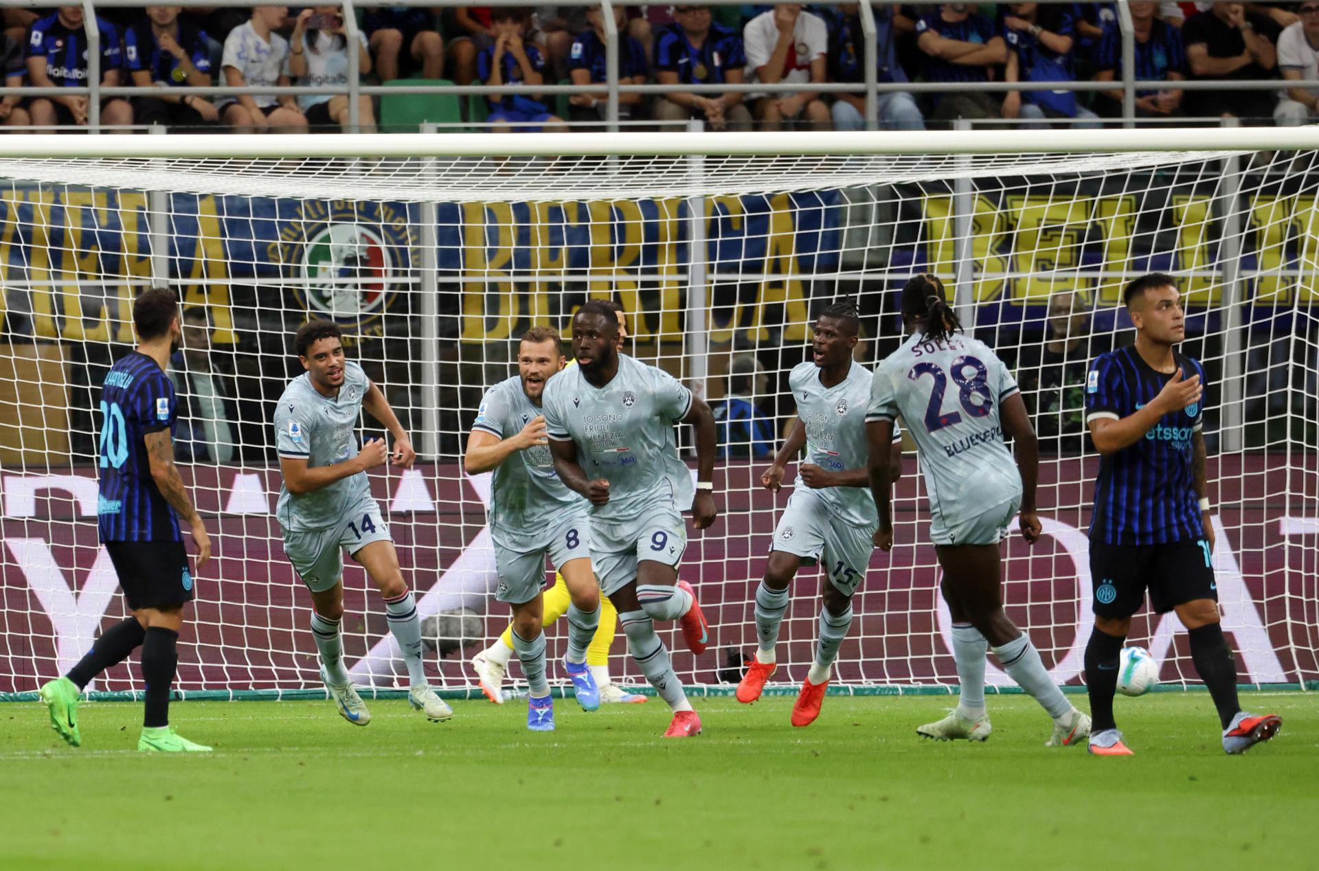 El Inter dejó encajar una remontada en casa frente al Udinese