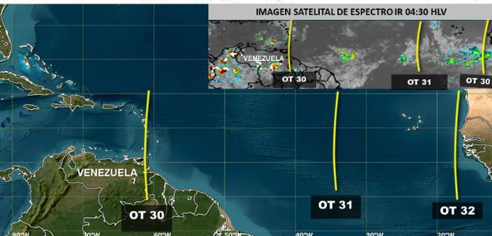 Onda tropical N°30 se acerca a Venezuela