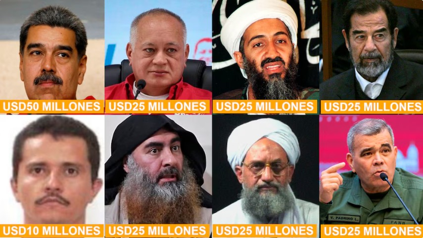Nicolás Maduro desplazó a jefes terroristas y del narcotráfico en la lista de los más buscados por EEUU