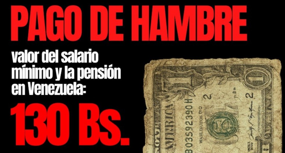 Provea considera como "burla" el salario mínimo en Venezuela de un dólar por mes