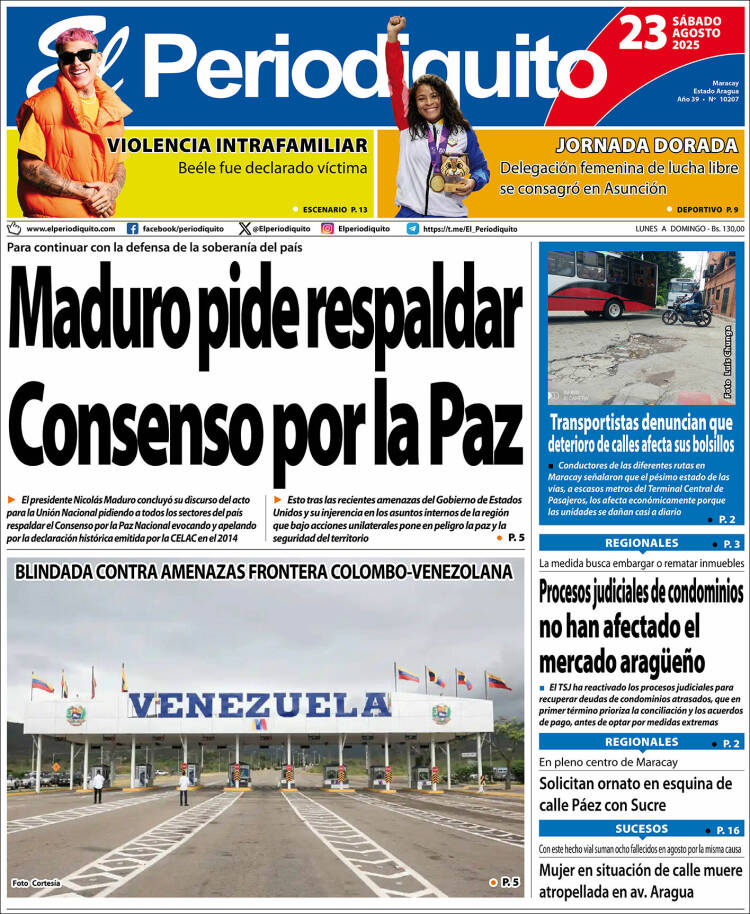 Portadas de este sábado 23 de agosto de 2025