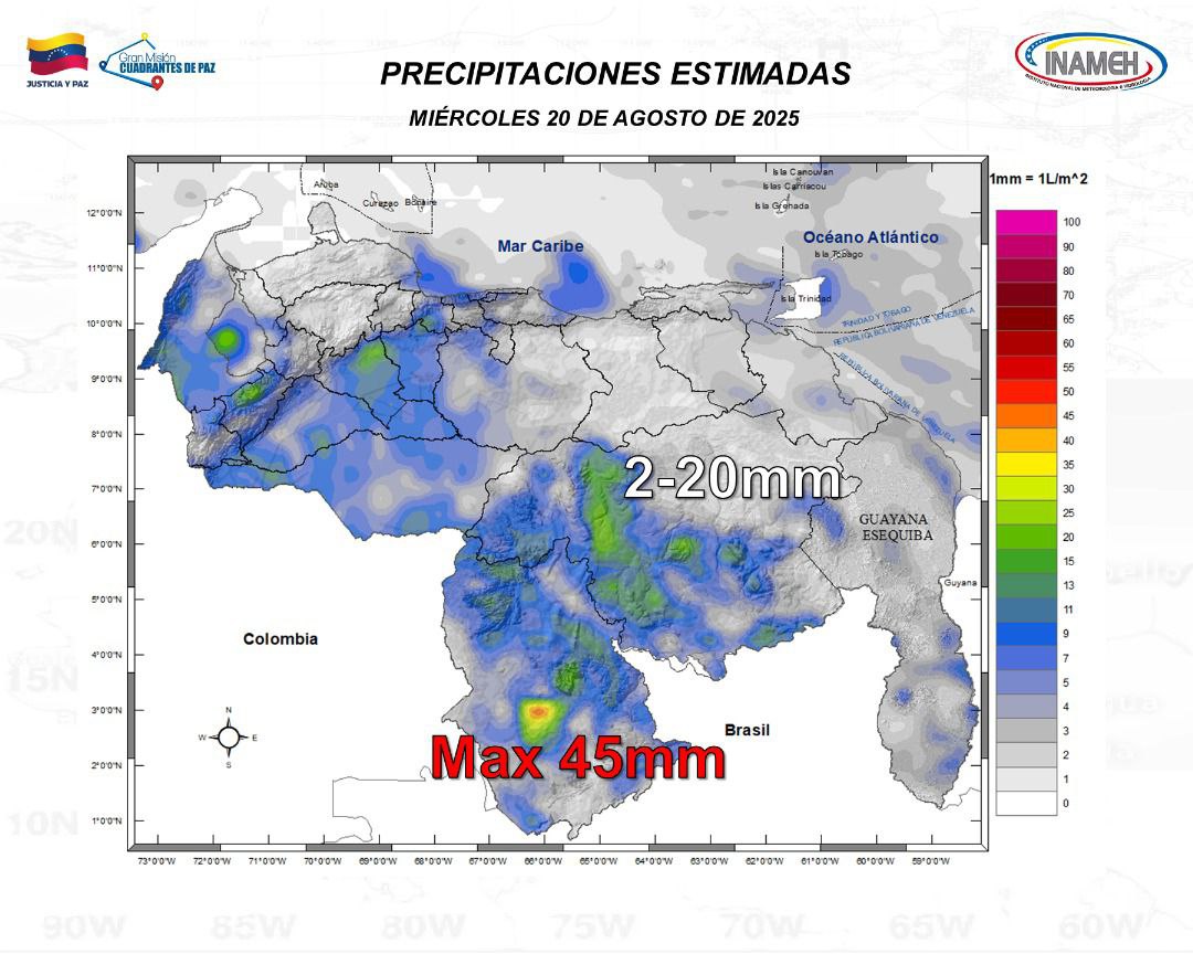 Onda tropical número 28 generará nubosidad y lluvias en varios estados de Venezuela este #20Ago
