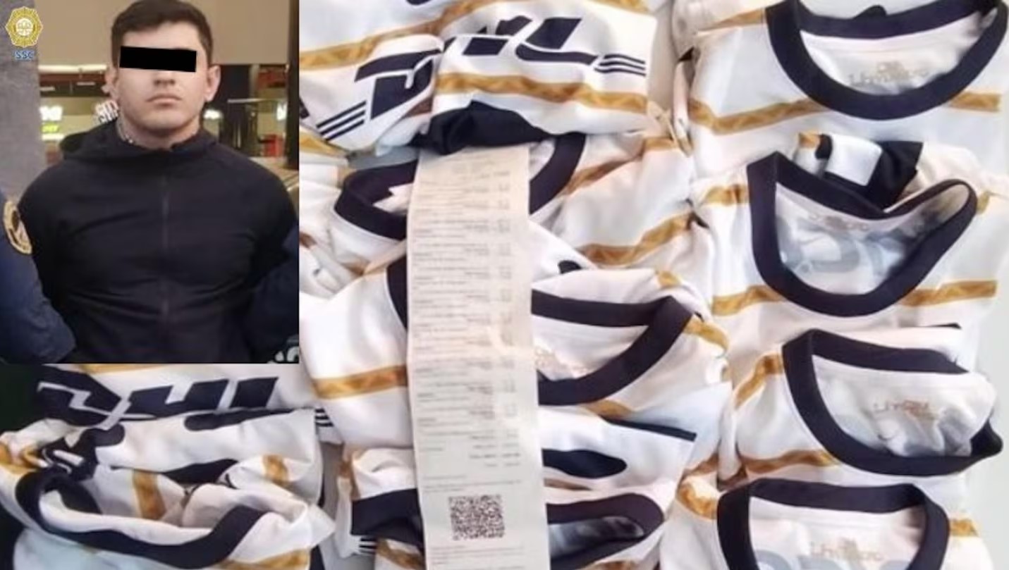 ¡Con las manos en la tela! Venezolano fue detenido en México por intentar llevarse más de 500 dólares en franelas de fútbol