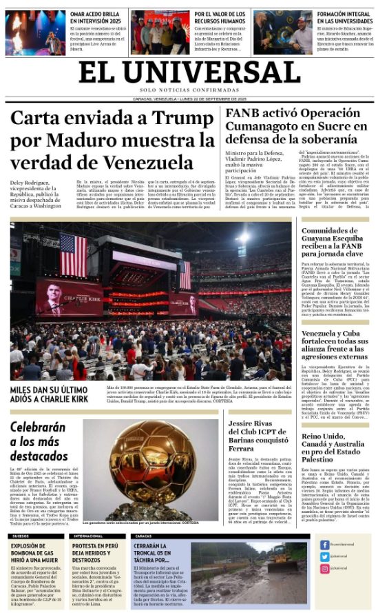 Portadas de este lunes 22 de septiembre de 2025
