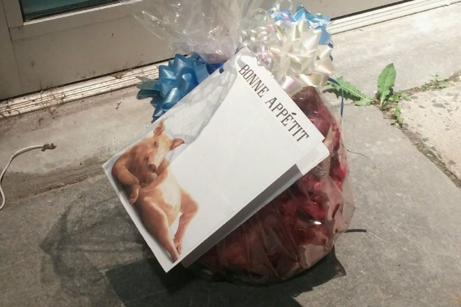 Aparecen cabezas de cerdos, una con la palabra "Macron", en varias mezquitas de París