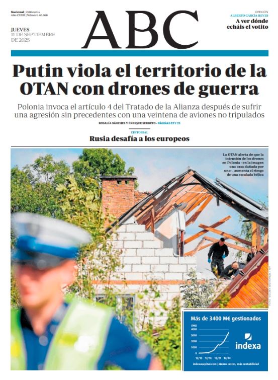 Portadas de la prensa internacional de este jueves 11 de septiembre de 2025