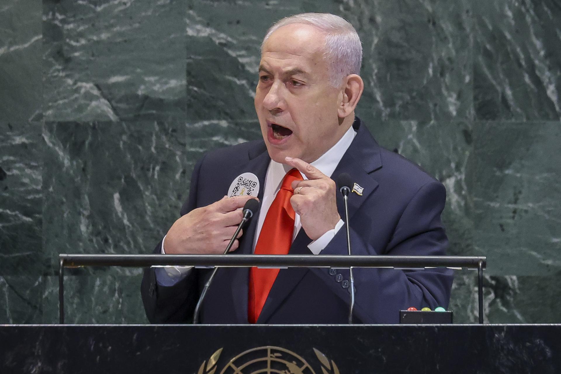 Netanyahu insistió en que no habrá un Estado palestino durante su discurso en la ONU