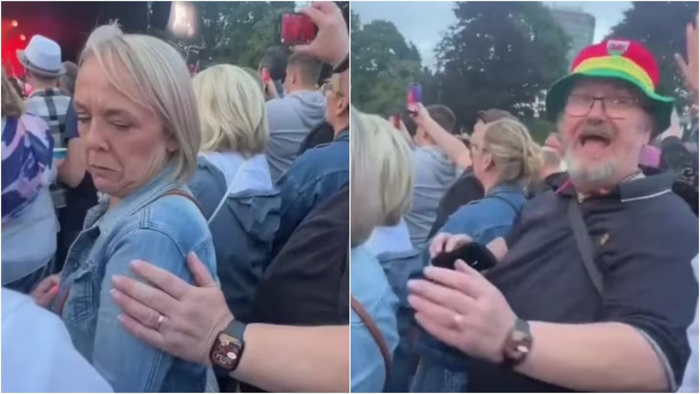 VIRAL: La inesperada reacción al confundir a su esposa con otra en medio de un concierto (VIDEO)