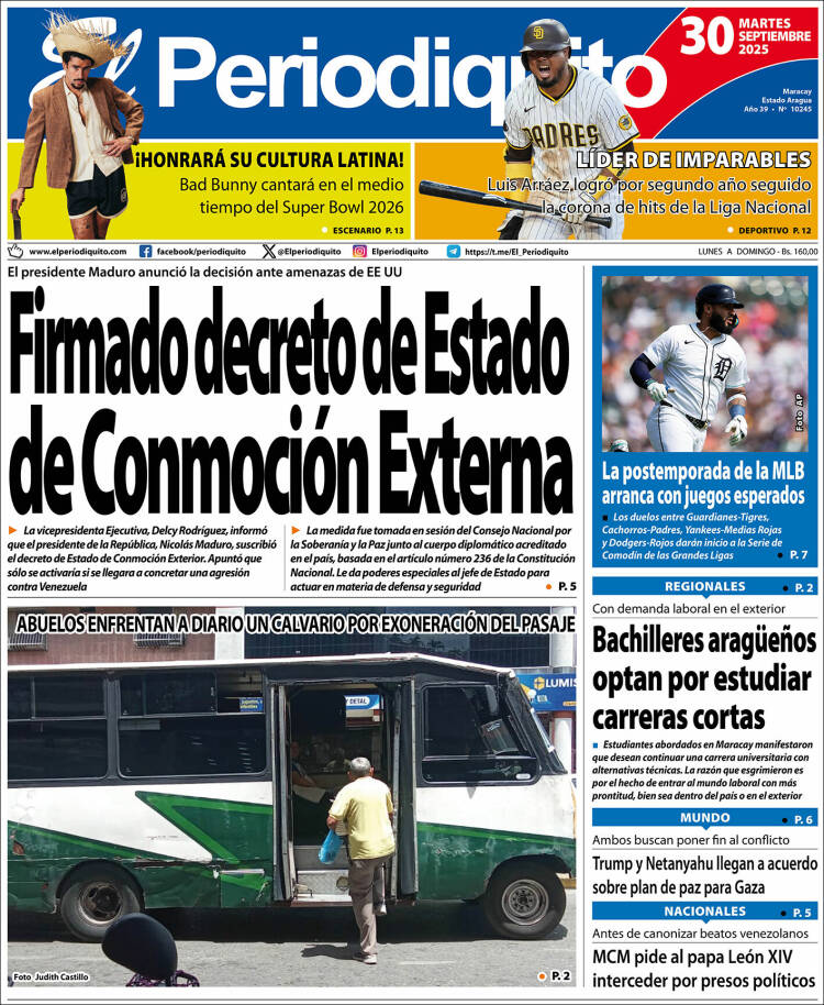 Portadas de este martes 30 de septiembre de 2025