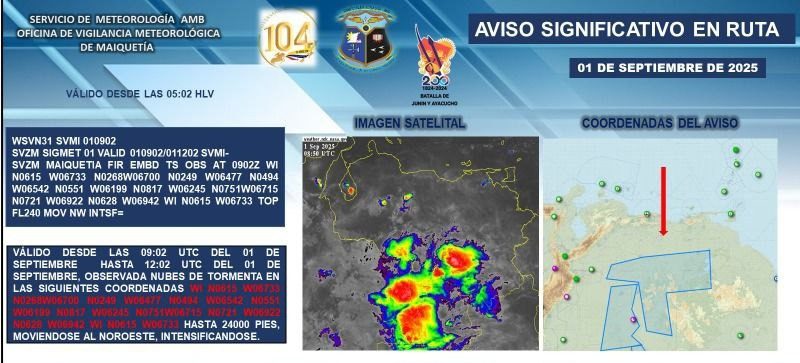 Inameh reporta cielo nublado con posibilidad de lluvia al sur y occidente de Venezuela para este #1Sep