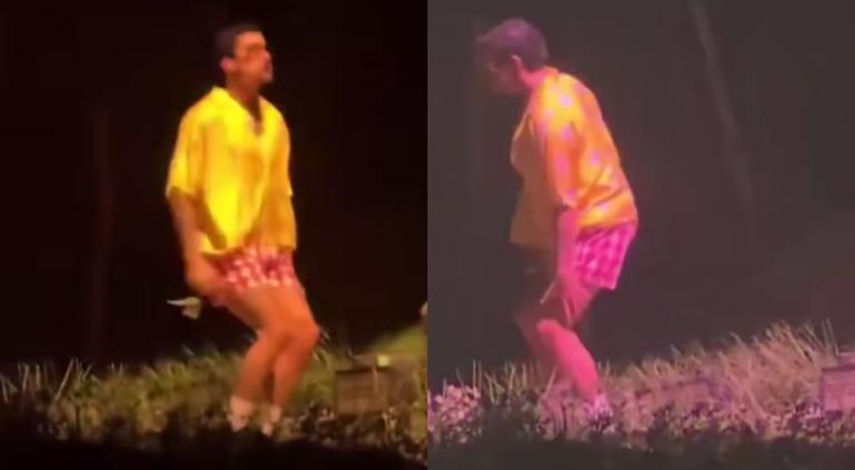¡Auch! Bad Bunny se lesionó la rodilla luego de saltar durante uno de sus conciertos (VIDEO)