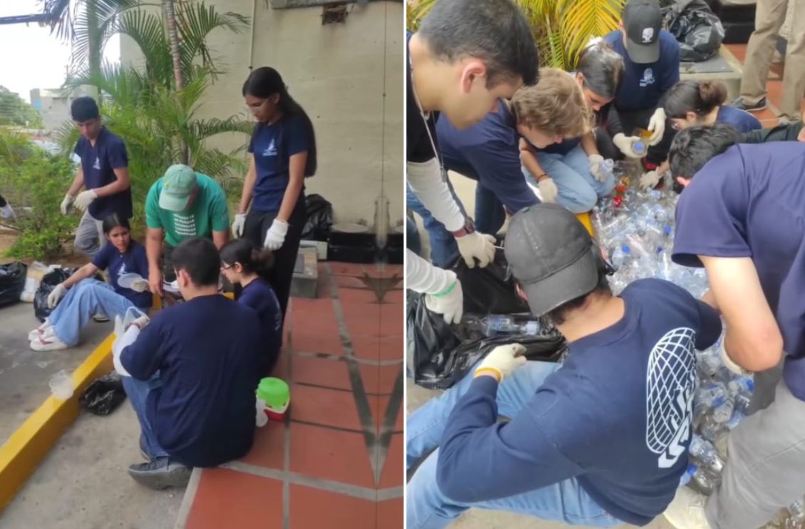 Estudiantes venezolanos ayudan a convertir desechos plásticos en pupitres escolares