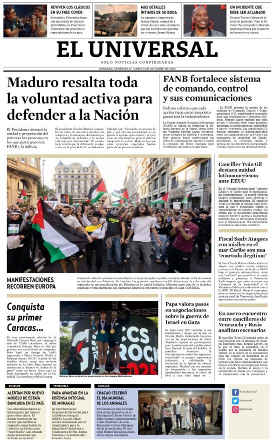 Portadas de este lunes 6 de octubre de 2025