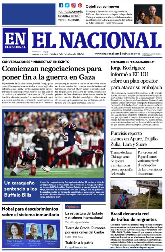 Portadas de este martes 7 de octubre de 2025