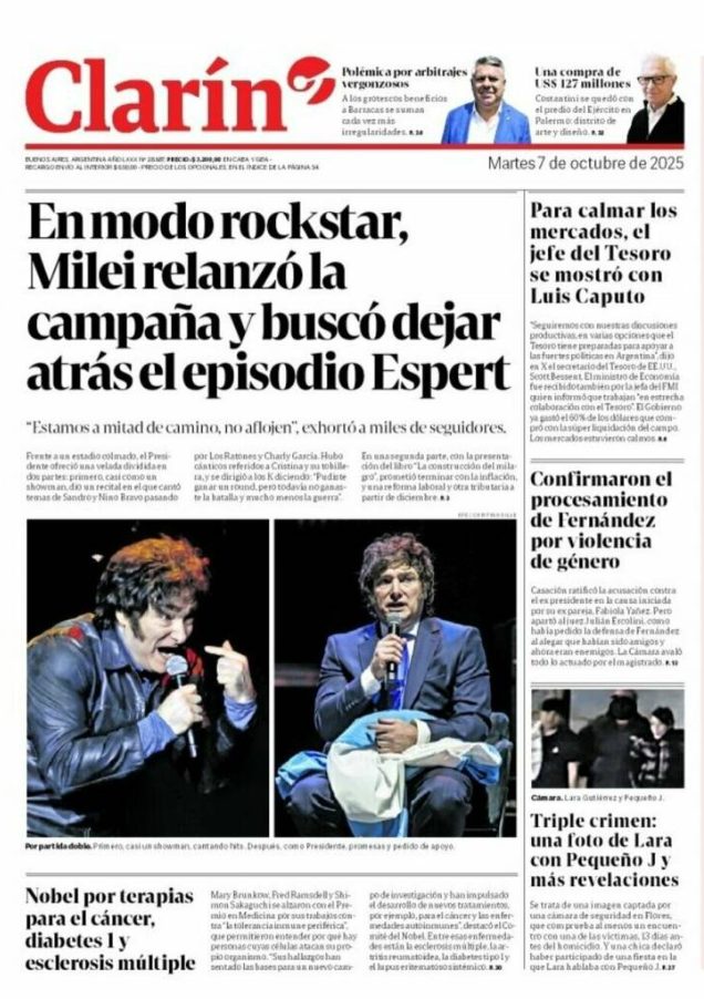Portadas latinoamericanas de este martes 7 de octubre de 2025