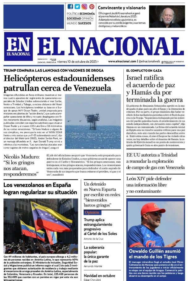 Portadas de este viernes 10 de octubre de 2025