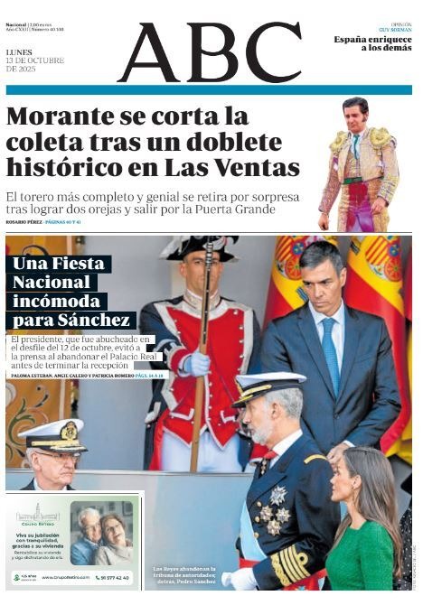 Portadas de la prensa internacional de este lunes 13 de octubre de 2025