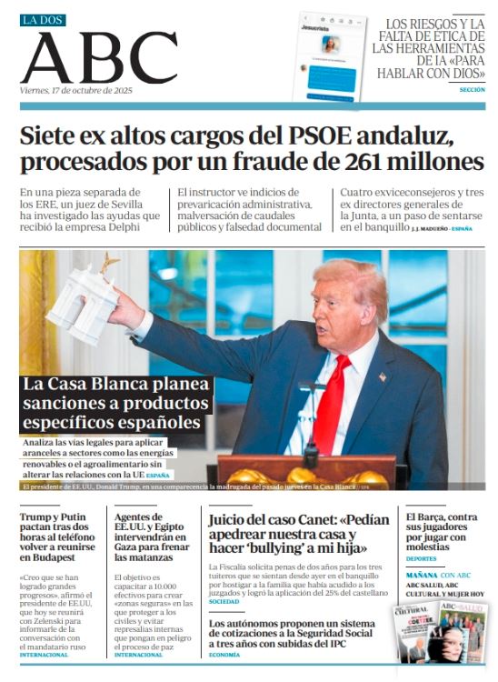 Portadas de la prensa internacional de este viernes 17 de octubre de 2025