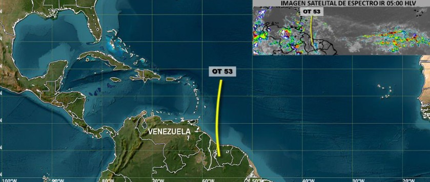 Onda tropical 53 ingresará a Venezuela en las próximas horas