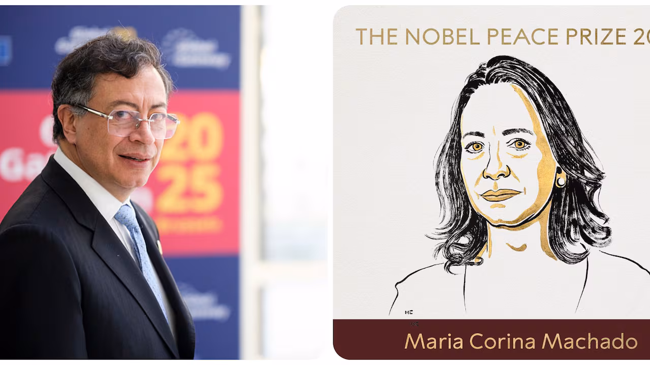 Hasta Gustavo Petro se sumó a la alegría de María Corina Machado por ganar el Nobel de la Paz