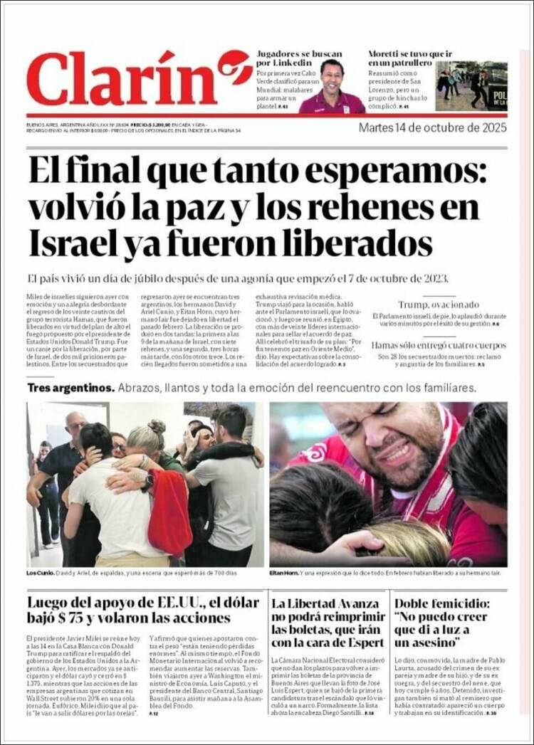 Portadas latinoamericanas de este 14 de octubre de 2025