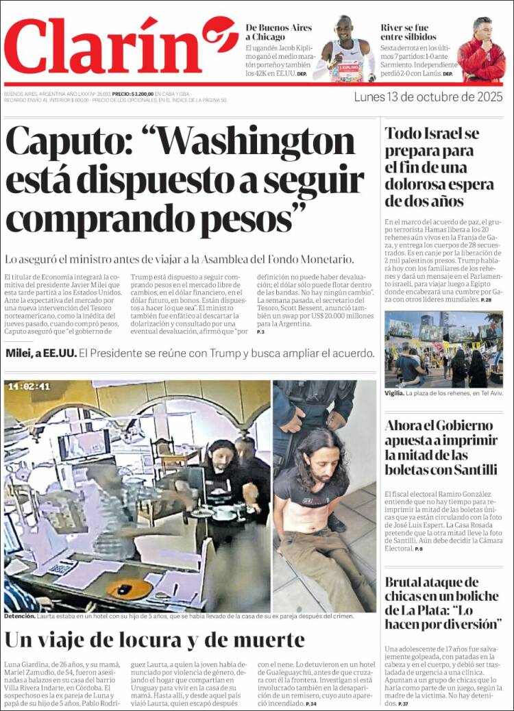 Portadas latinoamericanas de este 13 de octubre de 2025