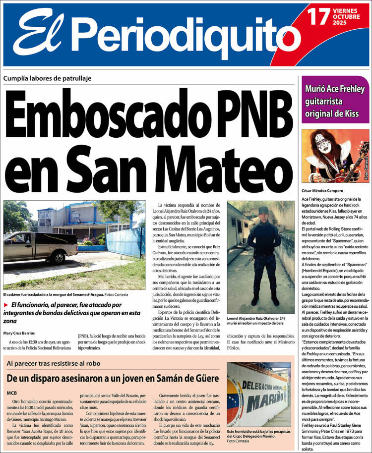 Portadas de este viernes 17 de octubre de 2025
