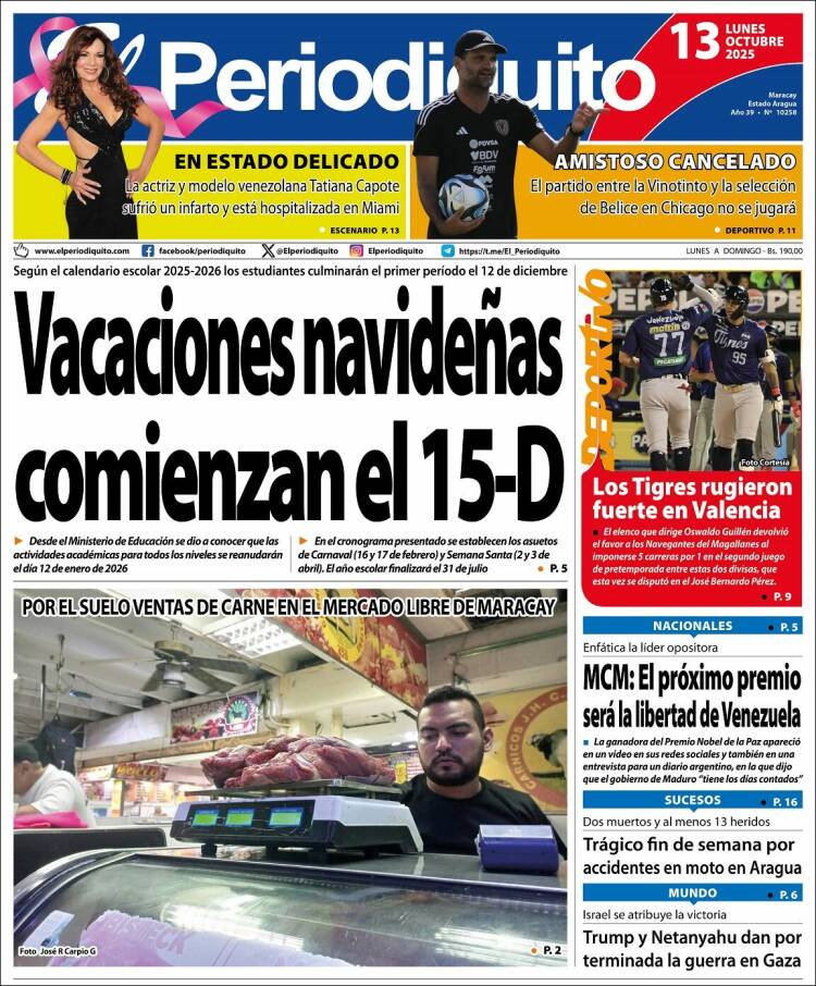 Portadas de este lunes 13 de octubre de 2025