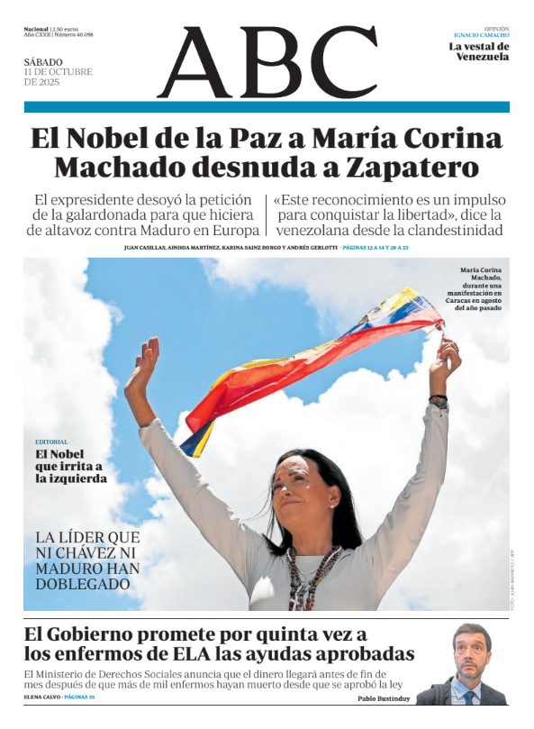 Portadas de la prensa internacional de este sábado 11 de octubre de 2025