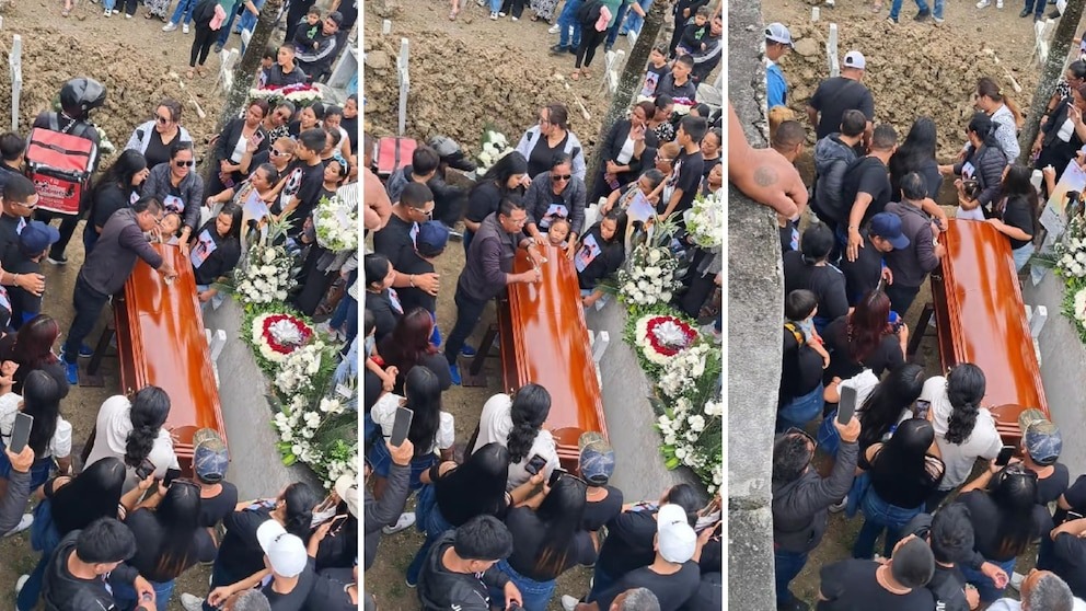 ¿Servicio en el más allá? Repartidor se cayó a una tumba en pleno funeral y el VIDEO se volvió viral