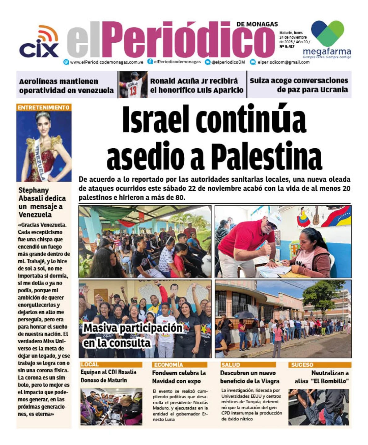 Portadas de este lunes 24 de noviembre de 2025