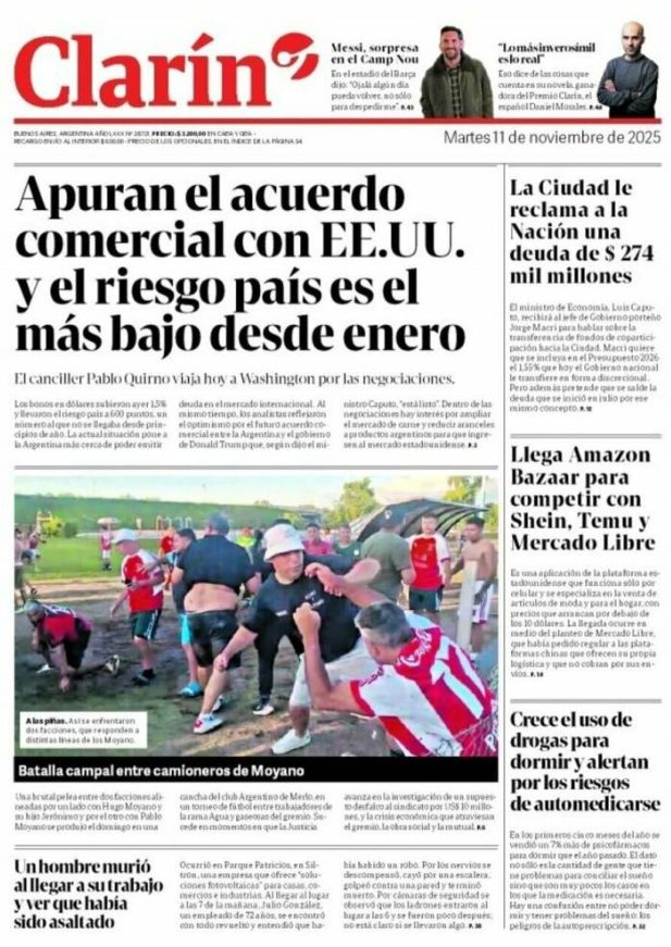 Portadas latinoamericanas de este martes 11 de noviembre de 2025