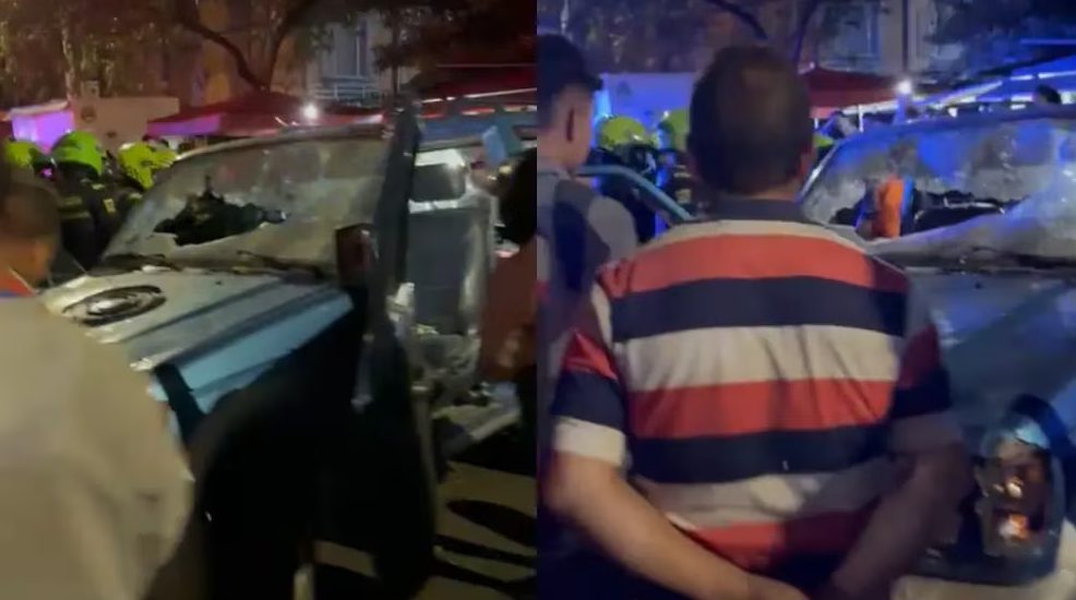VIDEO: lincharon en una calle de Bogotá a conductor ebrio que atropelló a motociclistas