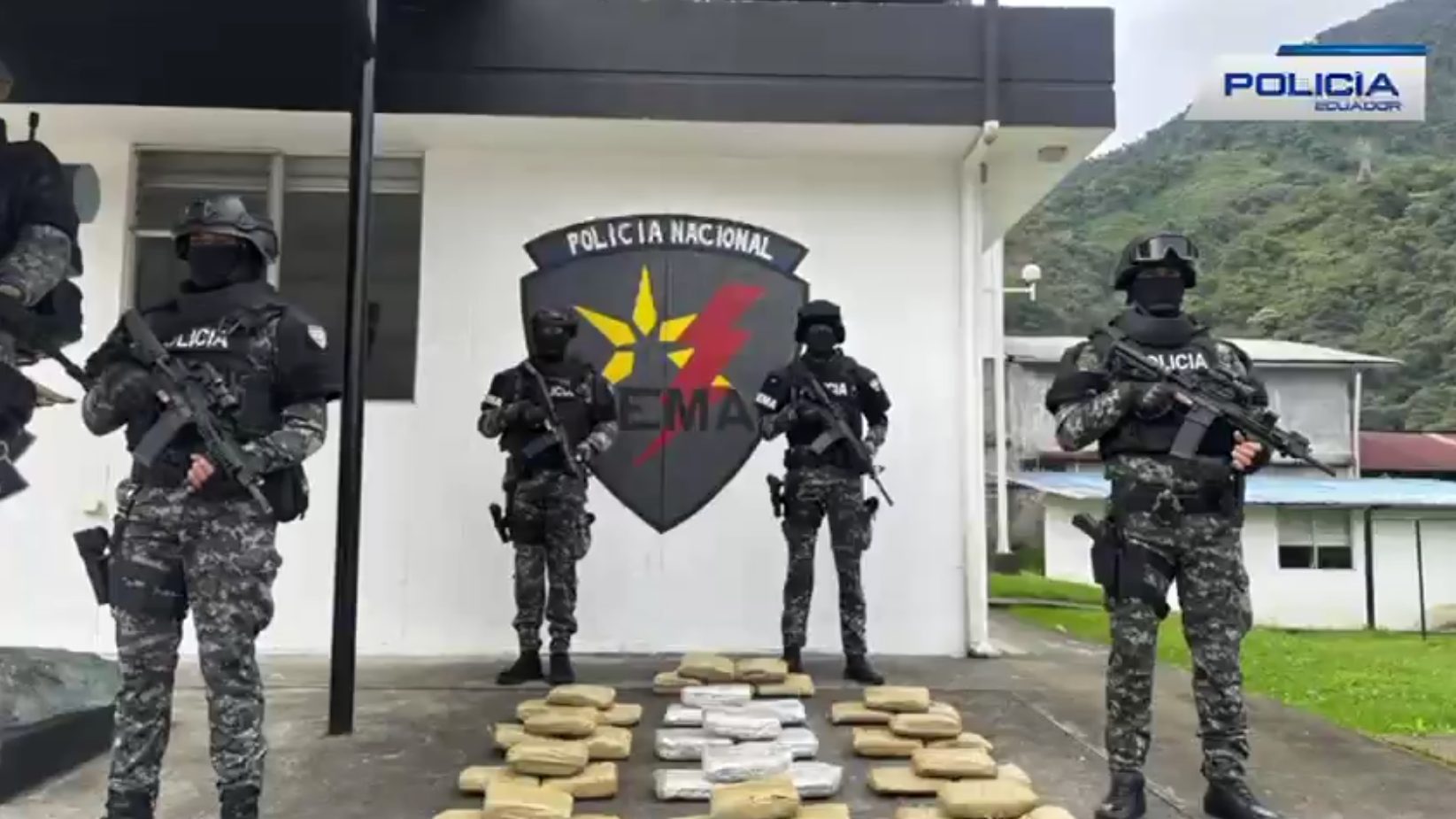 VIDEO: narcos ocultaban 40 kilos de marihuana dentro de maletas en la selva de Ecuador