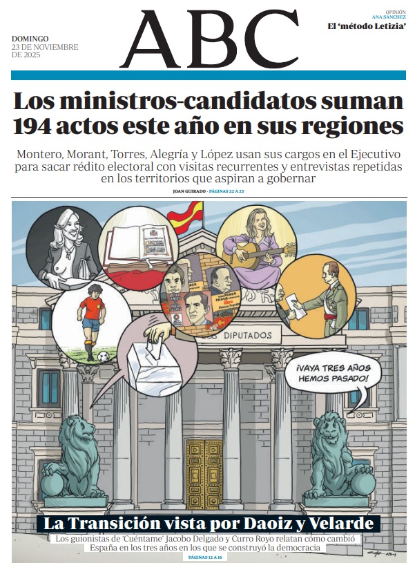 Portadas de la prensa internacional de este domingo 23 de noviembre de 2025