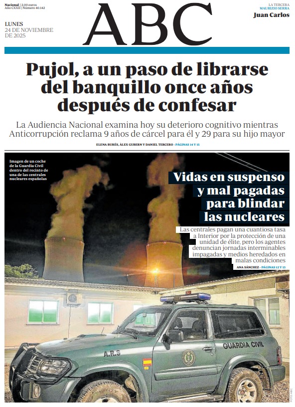 Portadas de la prensa internacional de este lunes 24 de noviembre de 2025