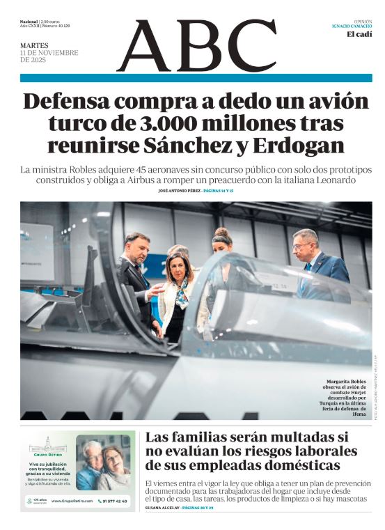 Portadas de la prensa internacional de este martes 11 de noviembre de 2025