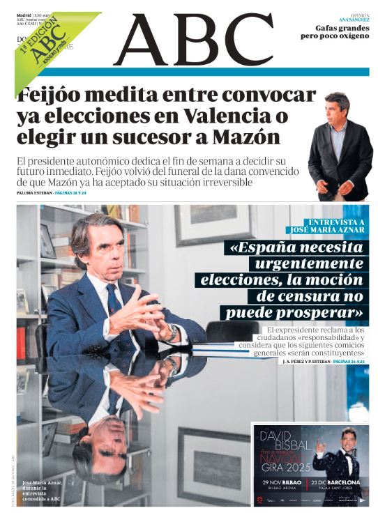 Portadas de la prensa internacional de este domingo 2 de noviembre de 2025