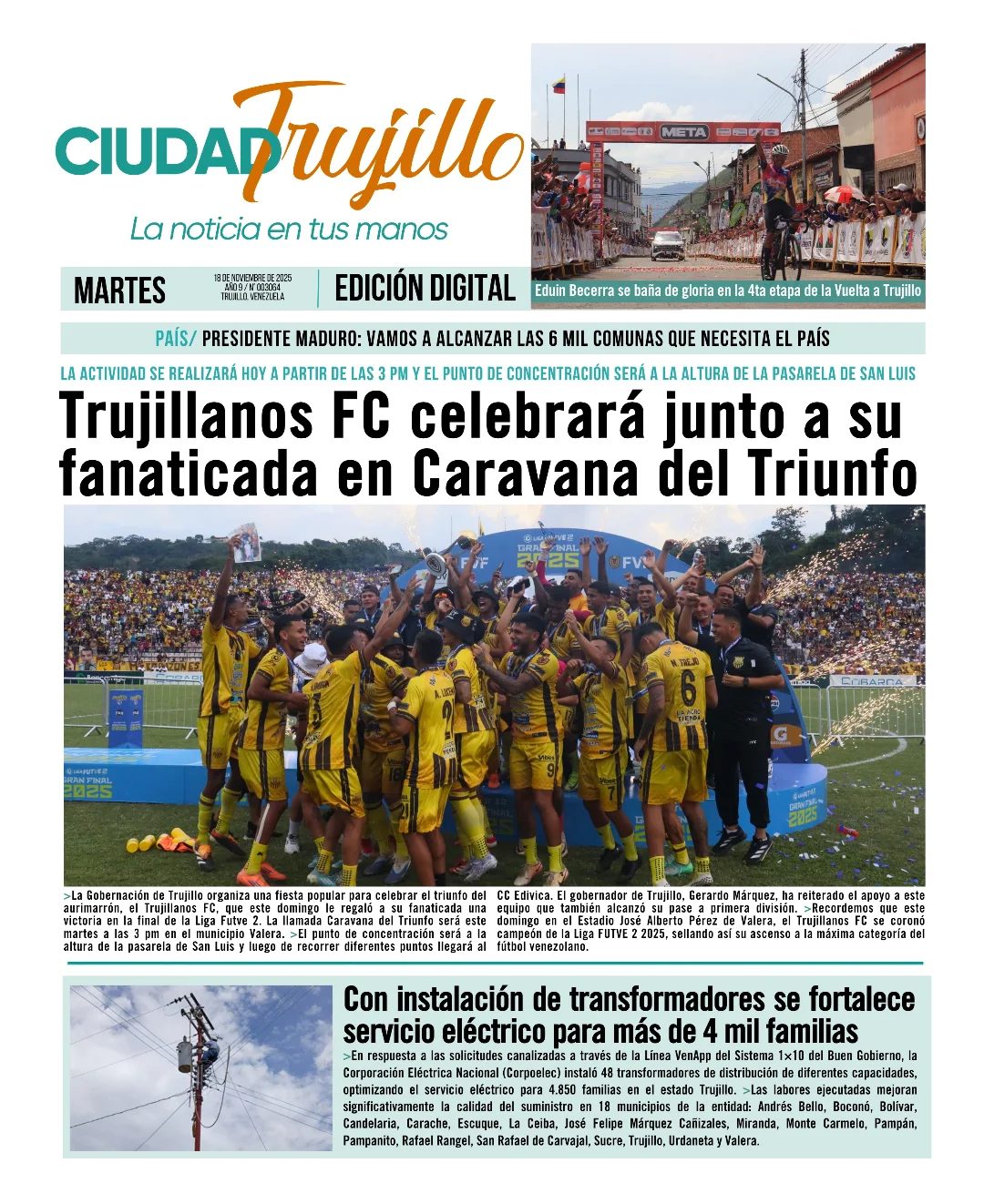 Portadas de este miércoles 19 de noviembre de 2025