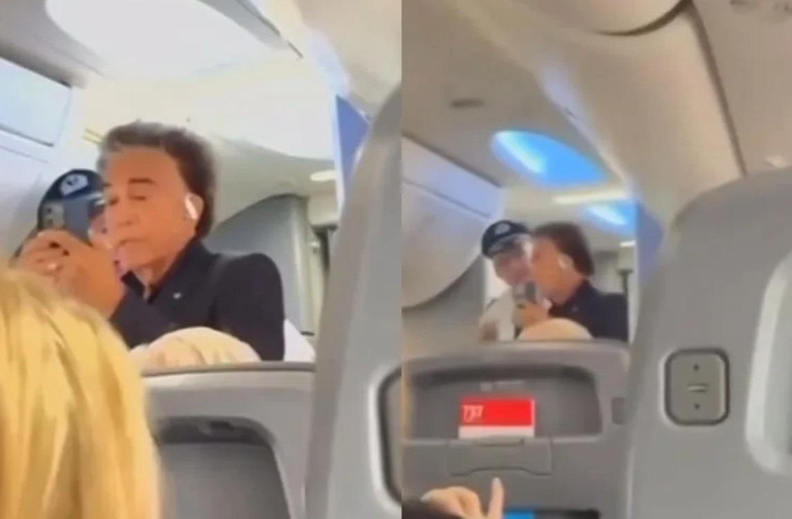 José Luis Rodríguez, "El Puma" fue bajado de un avión tras un fuerte cruce con la tripulación