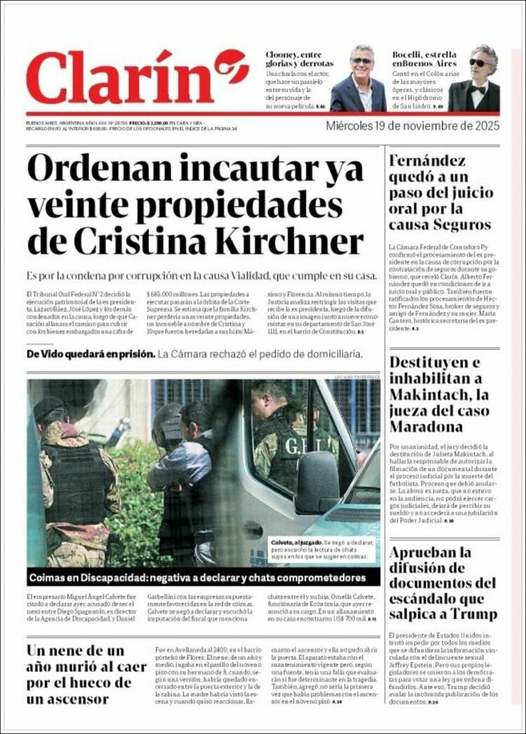 Portadas latinoamericanas de este 19 de noviembre de 2025